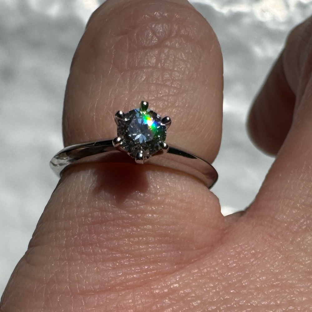 Tiffany & Co. Platinum Solitaire Ring in Tiffany Blue Box - Picture 8 of 16
